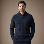 Langston Knit Sweater in Navy – Tarlano Premium Menswear