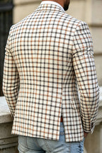 Lanvo | Single Breasted Blazer Check Ivory – Product Photo
