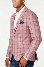 Larsen | Windowpane Plaid Blazer Pink – Product Photo