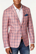 Larsen | Windowpane Plaid Blazer Pink – Premium Editorial