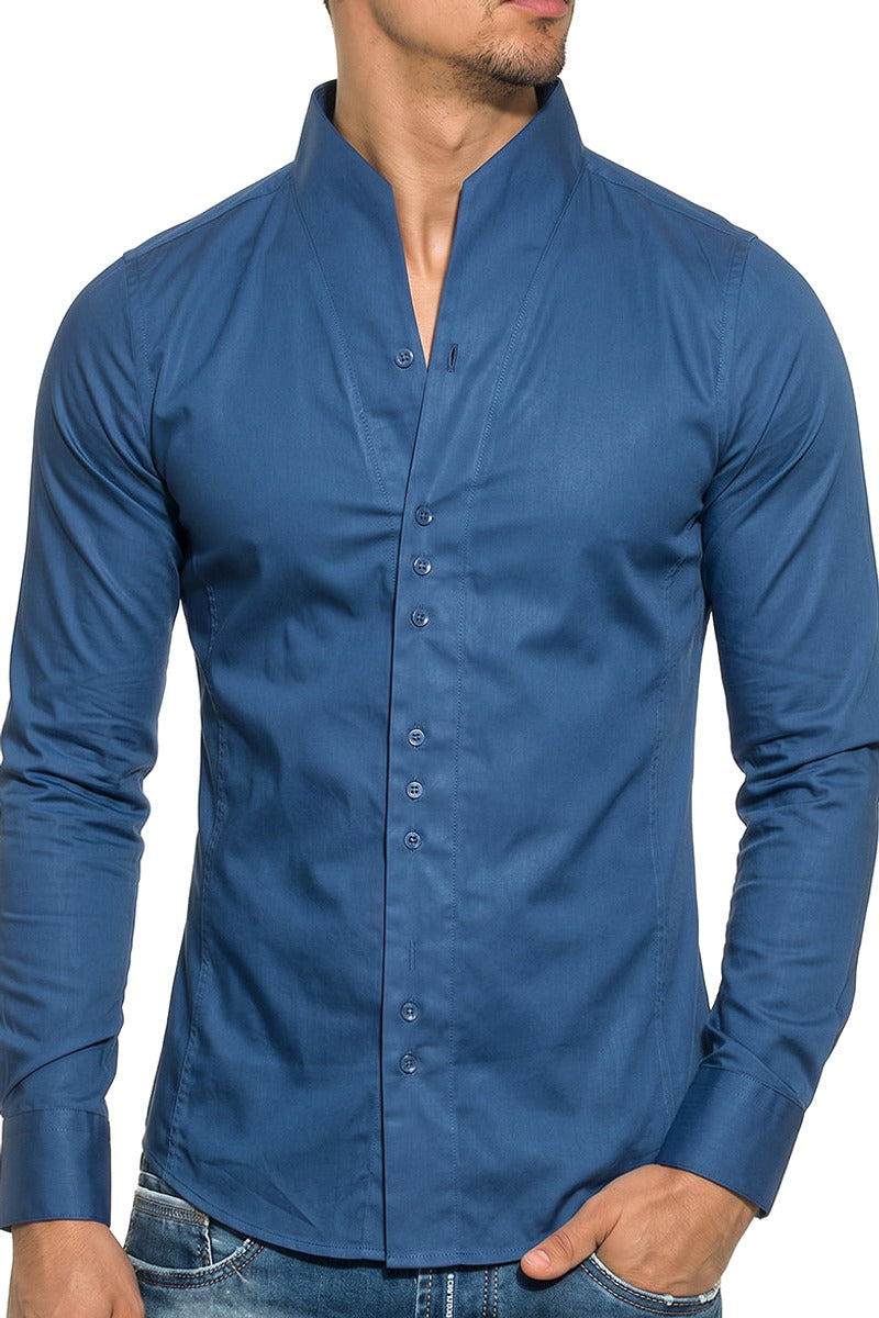 Lenmar | Dress Shirt Band Collar Slim Fit – Product Photo
