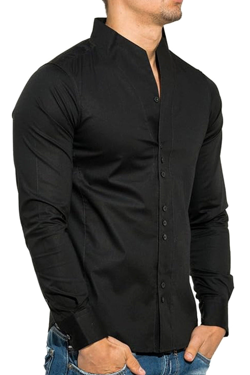 Lenmar | Dress Shirt Band Collar Slim Fit – Product Photo