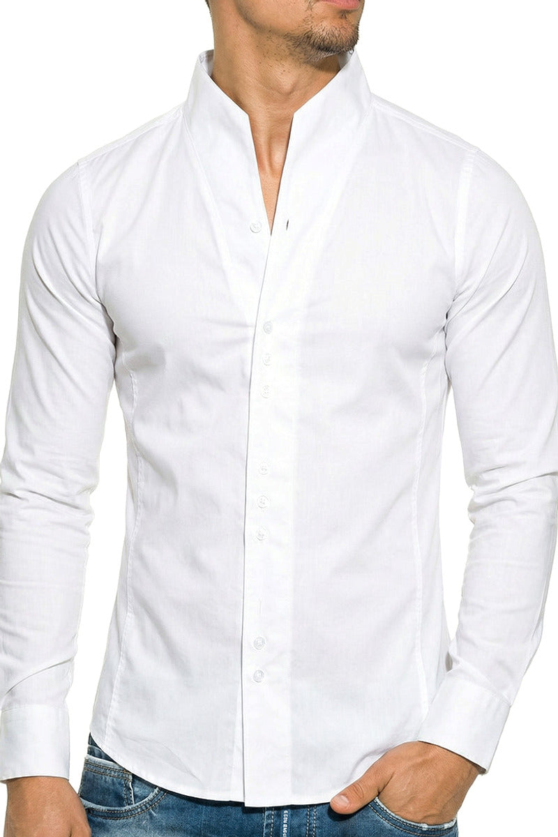 Lenmar | Dress Shirt Band Collar Slim Fit – Product Photo