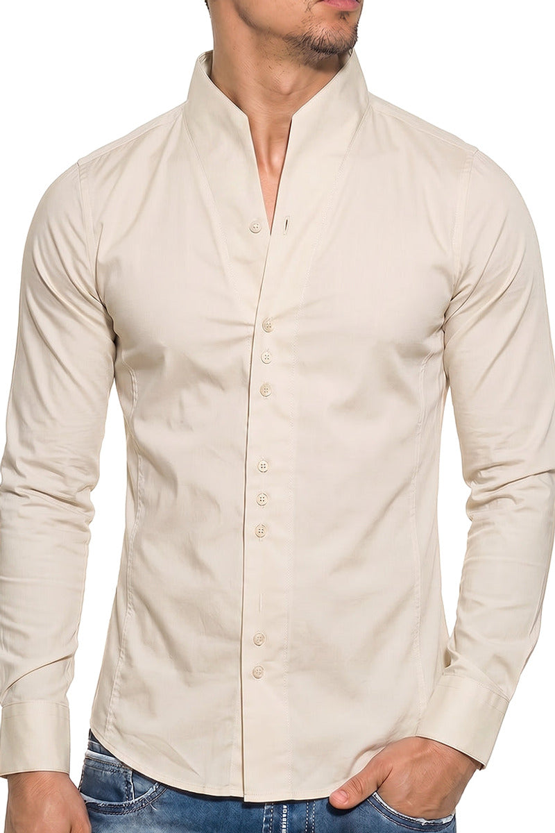 Lenmar | Dress Shirt Band Collar Slim Fit – Product Photo