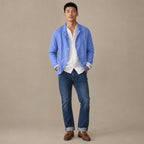 Linen Blazer Lightweight Open-Front in Blue – Tarlano Premium Menswear