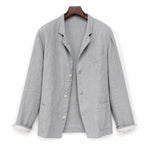 Linen Blazer Lightweight Open-Front Grey – Product Photo