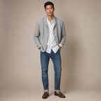 Linen Blazer Lightweight Open-Front in Grey – Tarlano Premium Menswear