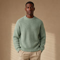 Lucas Ribbed Crewneck Light Green – Product Photo