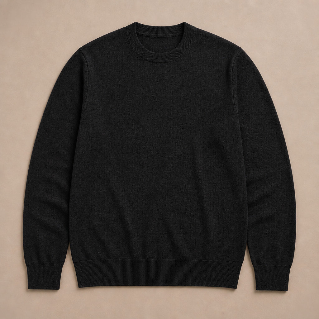 Marchetti Knit Crewneck Black – Product Photo