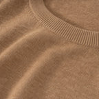 Marchetti Knit Crewneck Camel – Fabric and Detail Close-Up