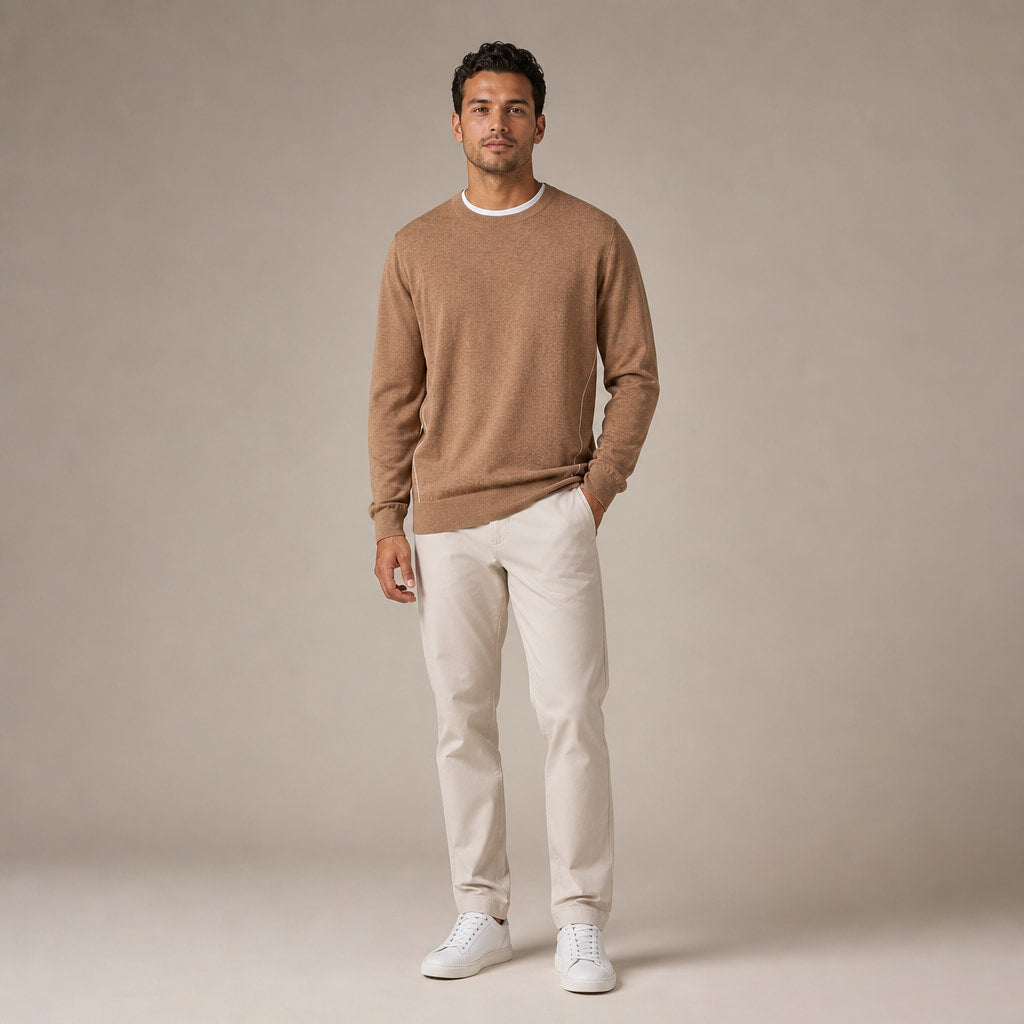 Marchetti Knit Crewneck Camel – Full Look