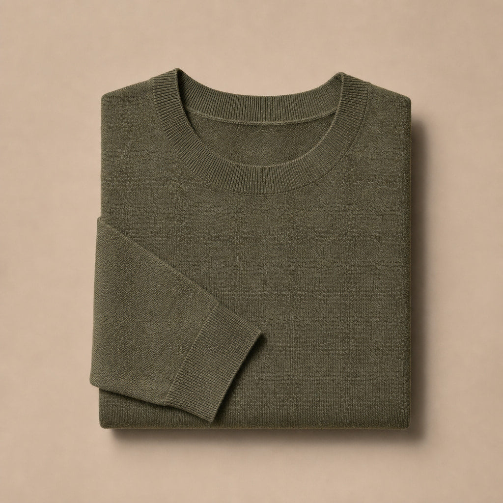 Marchetti Knit Crewneck Olive – Product Photo