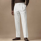 Dress Pants Pleated Front Regular Fit Ivory – Product Photo
