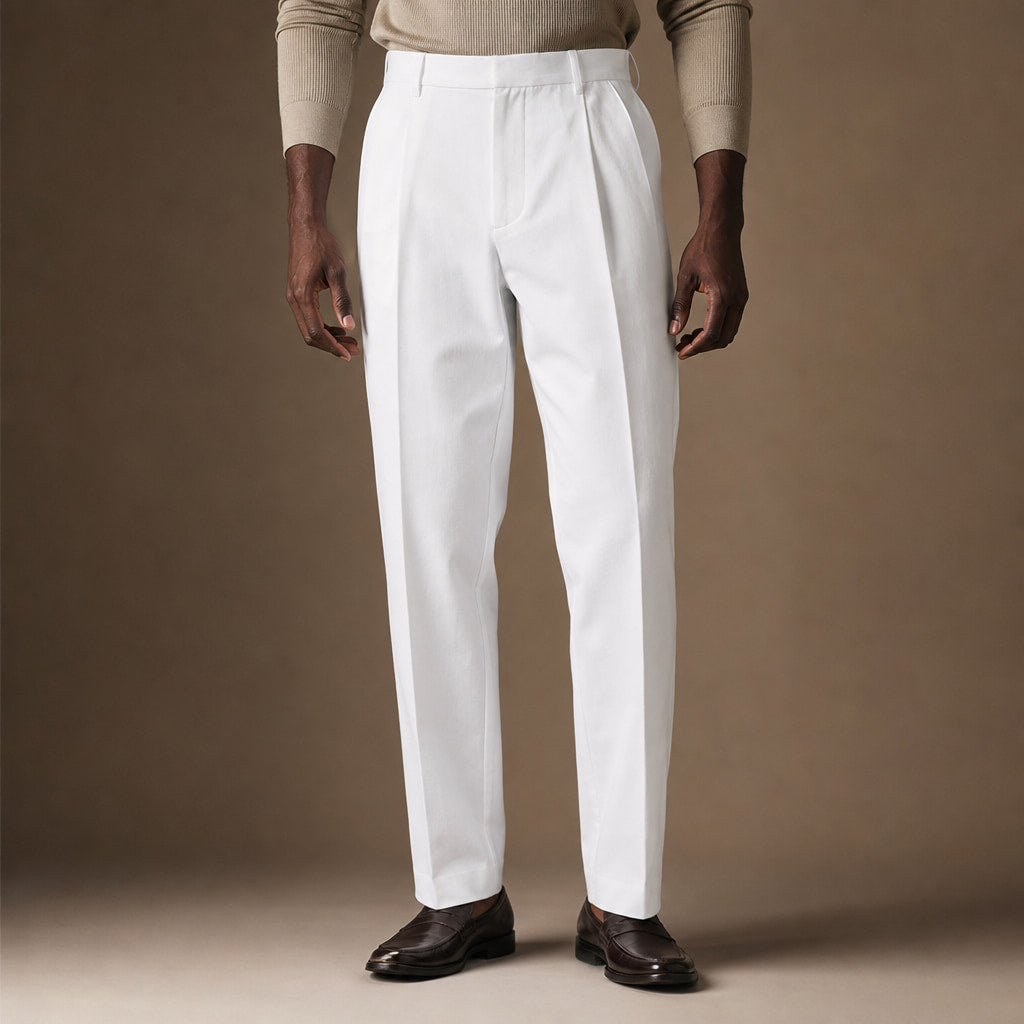 Dress Pants Pleated Front Regular Fit in White – Tarlano Premium Menswear