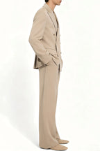 Marlen | Double Breasted Suit Tailored Fit Beige – Styled Editorial Shot