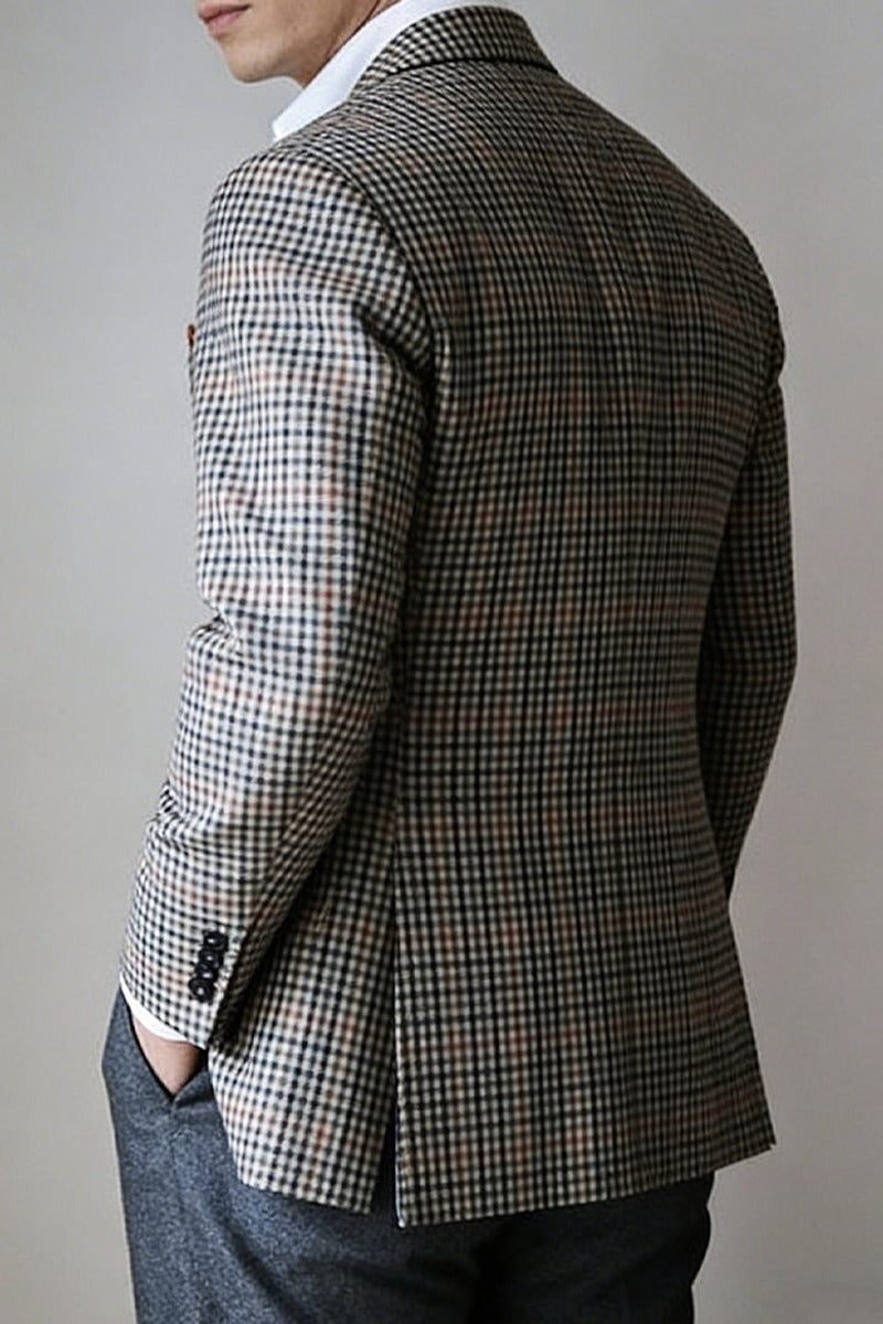 Marlon | Houndstooth Blazer Single Breasted Gray – Styled Editorial Shot