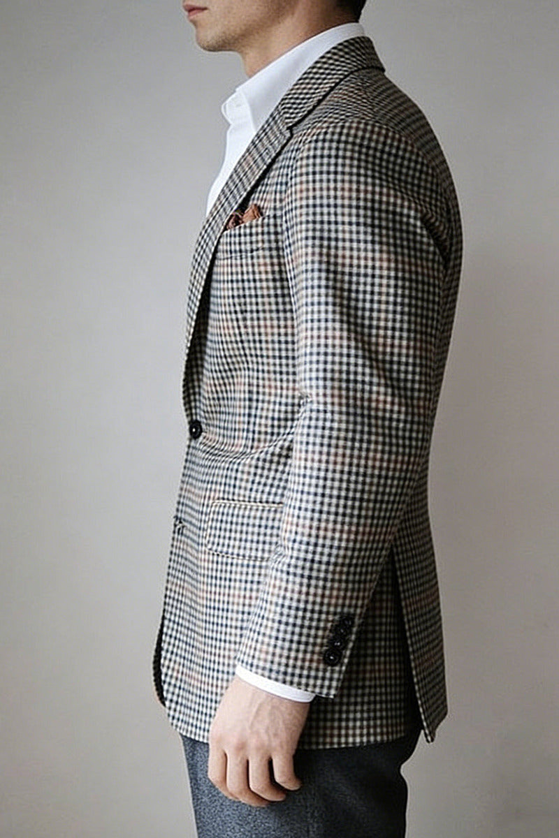 Marlon | Houndstooth Blazer Single Breasted Gray – Product Photo