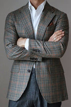 Marlon | Houndstooth Blazer Single Breasted Gray – Premium Editorial