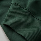 Polo Sweatshirt Cotton Winter Knit Dark Green – Fabric and Detail Close-Up