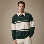 Polo Sweatshirt Cotton Winter Knit in Dark Green – Tarlano Premium Menswear