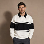 Polo Sweatshirt Cotton Winter Knit in Off White – Tarlano Premium Menswear