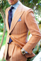 Marsand | Herringbone Suit Single Breasted Orange – Styled Editorial Shot