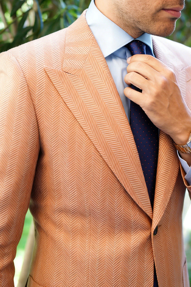 Marsand | Herringbone Suit Single Breasted Orange – Product Photo