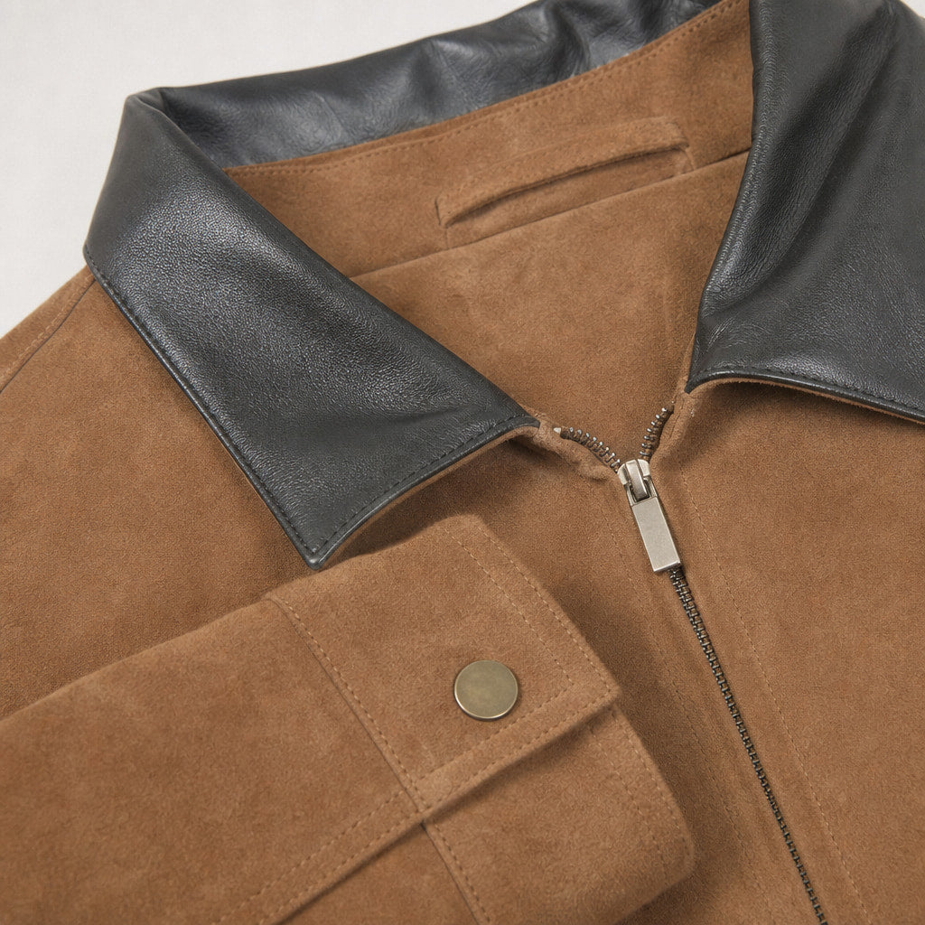 Marzano Moleskin Coat Brown – Fabric and Detail Close-Up