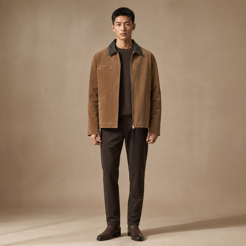 Marzano Moleskin Coat in Brown – Tarlano Premium Menswear