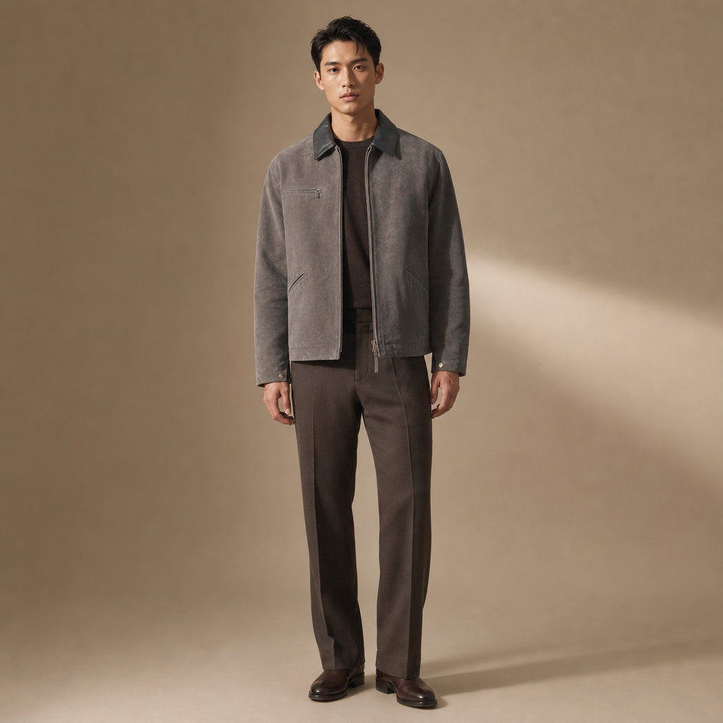 Marzano Moleskin Coat in Gray – Tarlano Premium Menswear