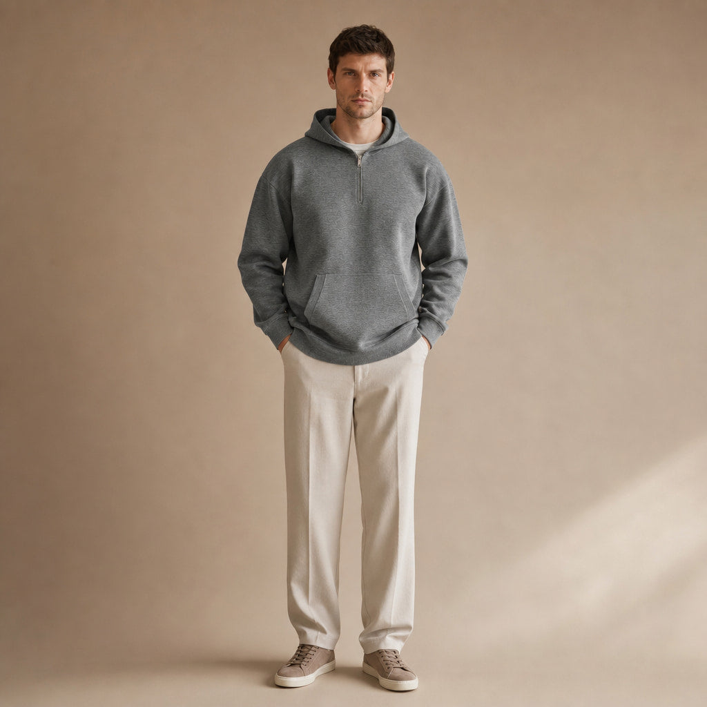 Melford Knit Hoodie Dark Gray – Full Look
