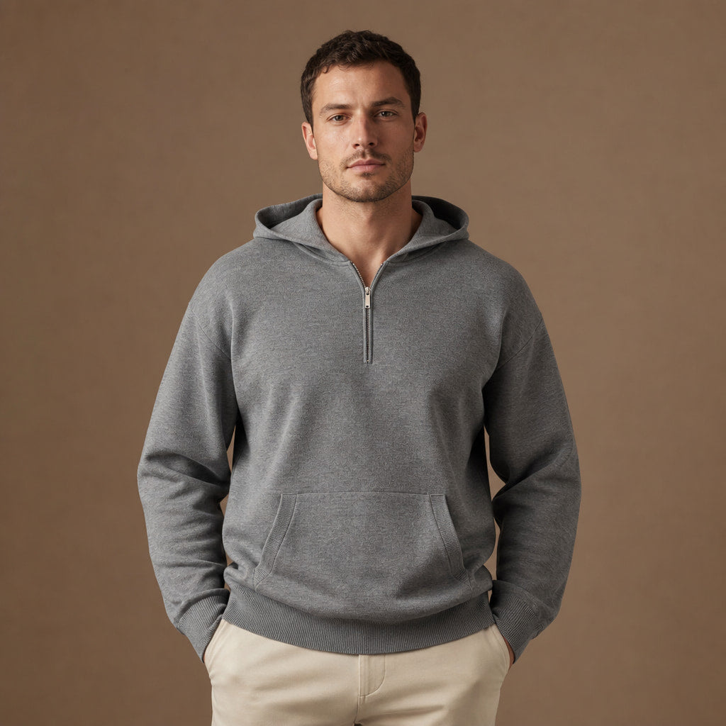 Melford Knit Hoodie in Dark Gray – Tarlano Premium Menswear