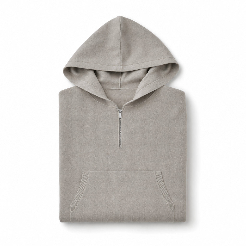 Melford Knit Hoodie Stone – Product Photo