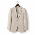Mens Blazer Linen-Blend Lapel Tailored Fit Beige – Product Photo