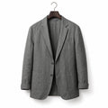 Mens Blazer Linen Notch Lapel Two-Button Gray – Product Photo