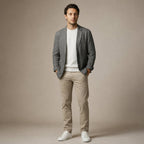 Mens Blazer Linen Notch Lapel Two-Button in Gray – Tarlano Premium Menswear