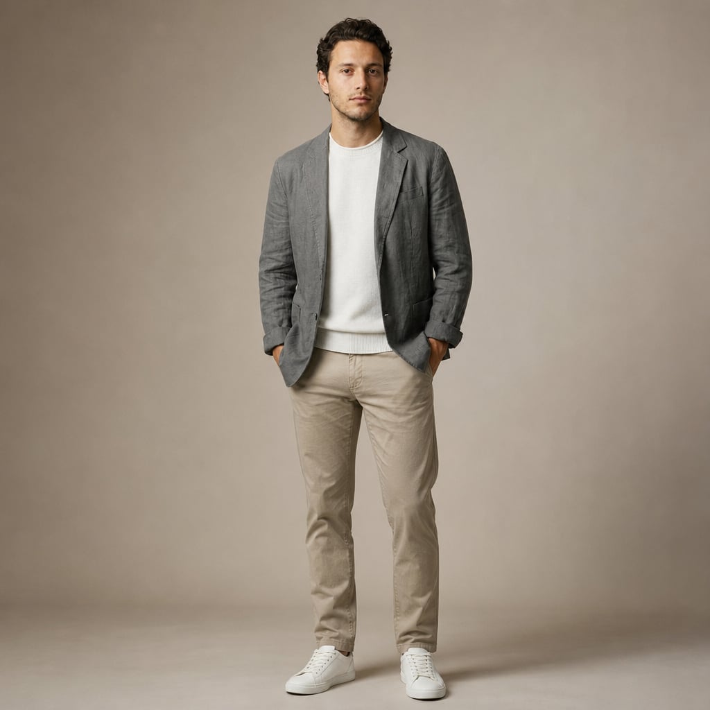 Mens Blazer Linen Notch Lapel Two-Button in Gray – Tarlano Premium Menswear