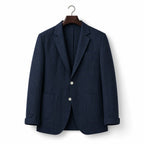 Mens Blazer Linen Notch Lapel Two-Button Navy – Product Photo