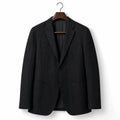 Mens Blazer Unstructured Linen Notch Lapel Black – Product Photo