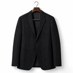 Mens Blazer Unstructured Linen Notch Lapel Black – Product Photo