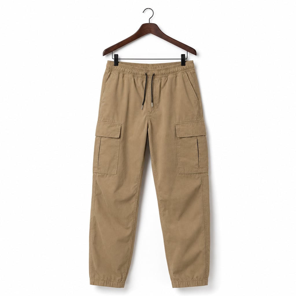 Men's Cargo Pants Relaxed Fit Utility Straight Leg Beige – Product Photo