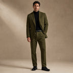 Mens Pant and Blazer Suede-Finish Two-Piece Suit Set in Army Green – Tarlano Premium Menswear