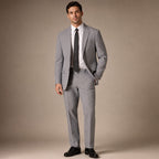 Men's Seersucker Suit 2-Button Notch Lapel Modern Fit Black Pinstripe in Black – Tarlano Premium Menswear