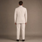Men's Seersucker Suit 2-Piece Modern Fit Notch Lapel Tan Pinstripe Tan – Side Angle View