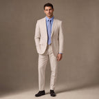 Men's Seersucker Suit 2-Piece Modern Fit Notch Lapel Tan Pinstripe in Tan – Tarlano Premium Menswear