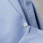 Men's Seersucker Suit 3-Piece Vested 2-Button Modern Fit Blue Blue – Fabric and Detail Close-Up