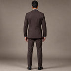 Men's Slim Fit Two-Button Suit Notch Lapel Brown Brown – Side Angle View