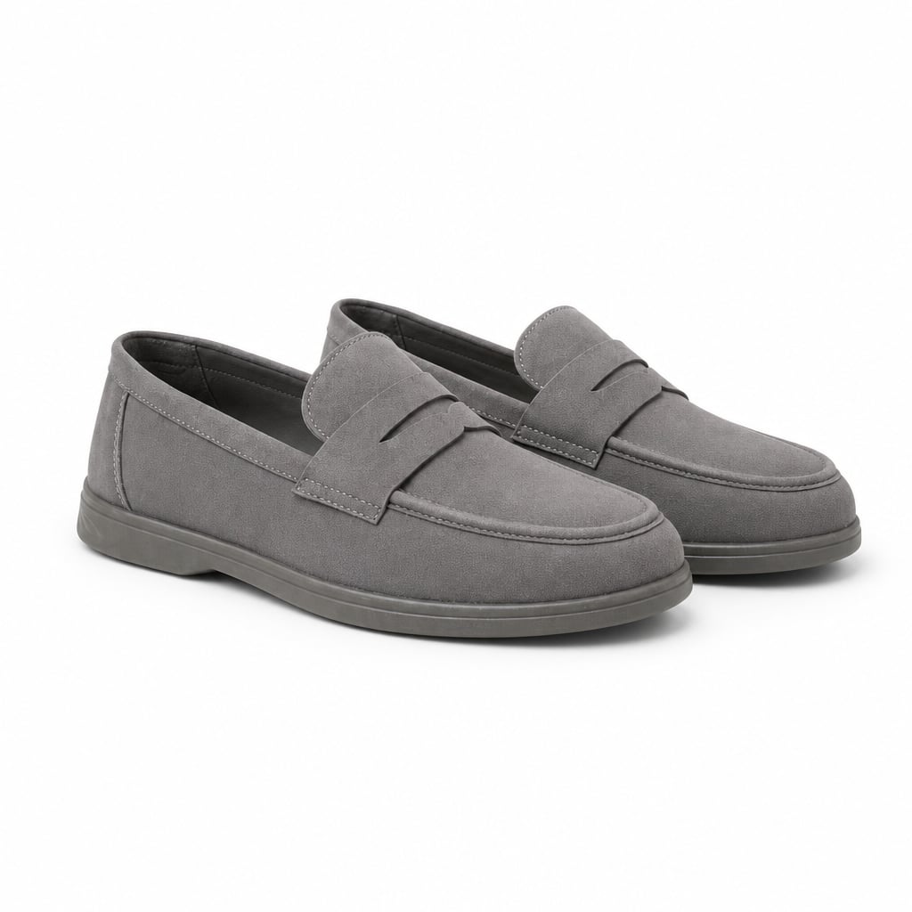 Men's Slip-On Loafers Lightweight Summer Shoe Gray – Product Photo