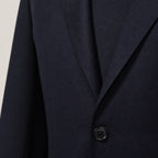 Mens Suit 2 Button Poplin Notch Lapel Navy Navy – Fabric and Detail Close-Up
