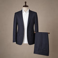 Mens Suit 2 Button Poplin Notch Lapel Navy Navy – Product Photo